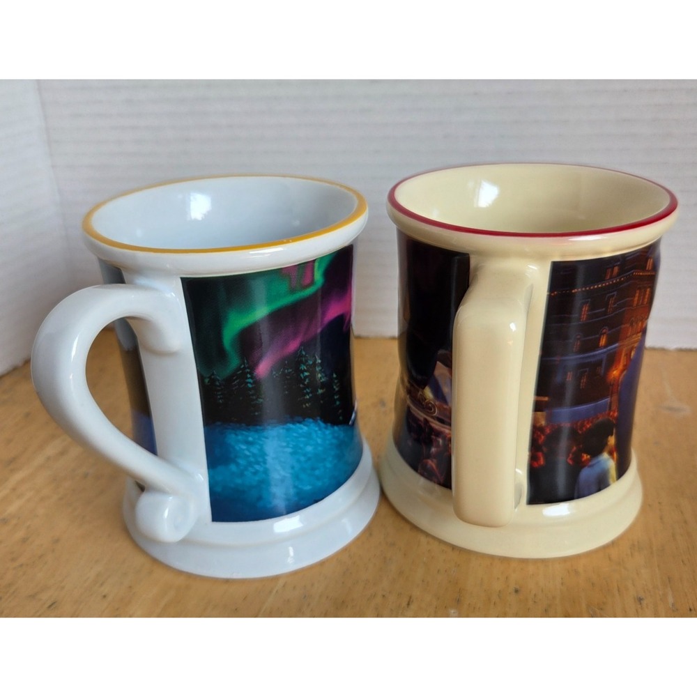 Warner Bros. The Polar Express Movie Train Ride 3D Embossed Ceramic Mug Set of 2 - Picture 6 of 16